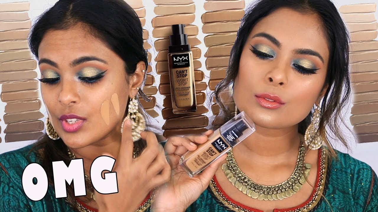 *NEW NYX CANT STOP WONT STOP 24 HR MATTE FOUNDATION - BROWN INDIAN SKIN REVIEW