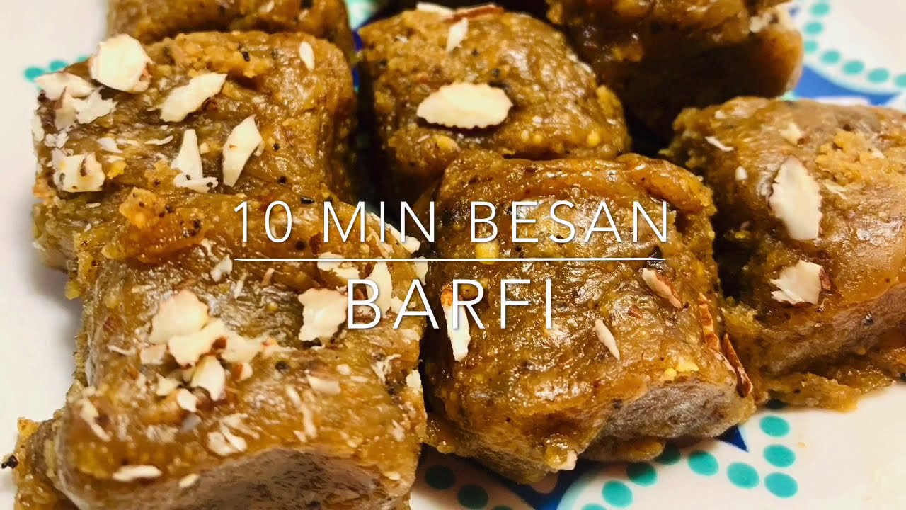 10 min Besan barfi /Dessert With Chickpeas Flour