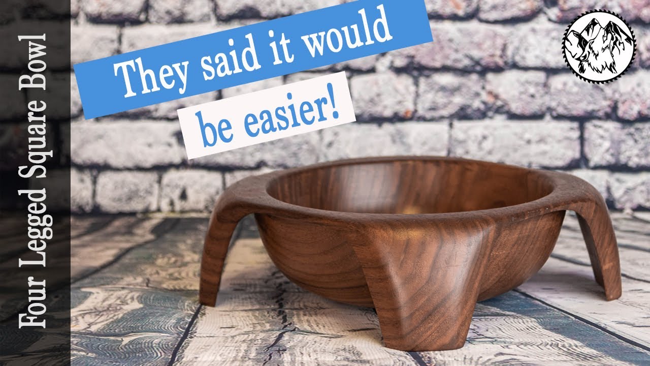 Woodturning: A Walnut Four Legged Square Bowl