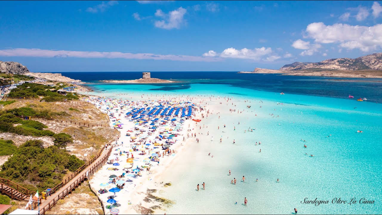 Spiaggia La Pelosa [ 4K ] Sabbia bianca e un mare da Sogno 