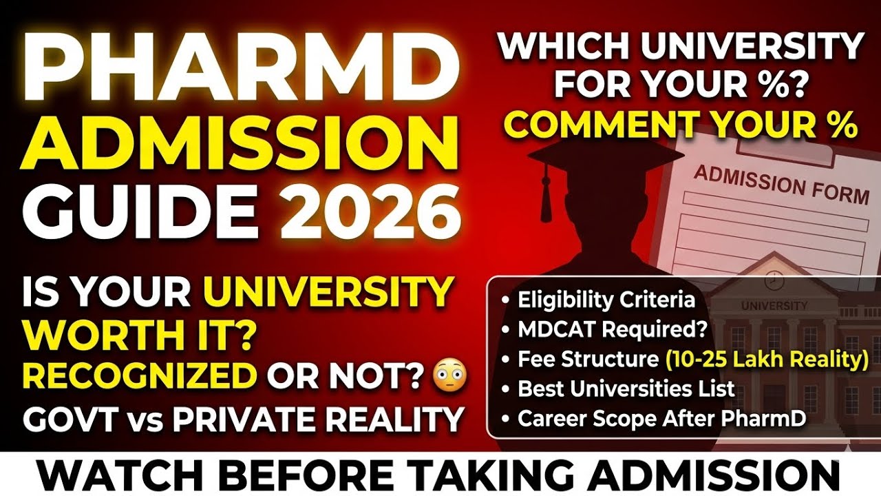 💊 PharmD Admission Guide 2026 ‼️| Eligibility, MDCAT, Merit & University Selection🚀PART1