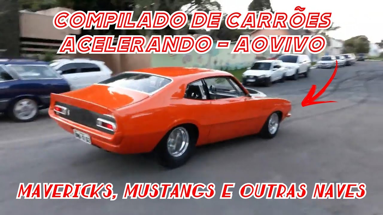 Compilado de carrões acelerando - Maverick, Mustang e outras máquinas.