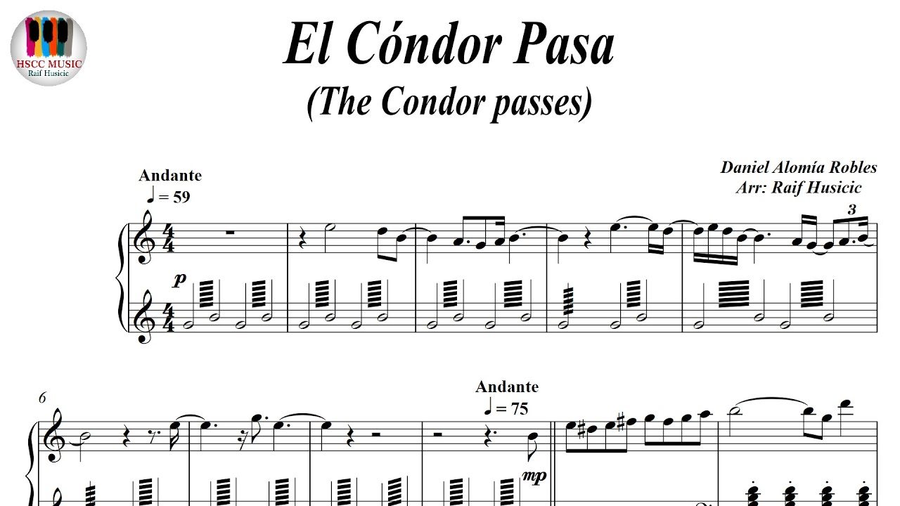 El Cóndor Pasa, The Condor passes - Simon & Garfunkel, Leo Rojas,  Piano Sheet Music, Pano Tutorial