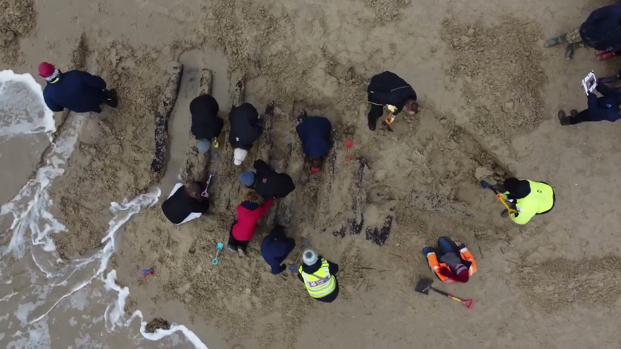 Excavation of historic shipwreck at Studland filmed by National Trust