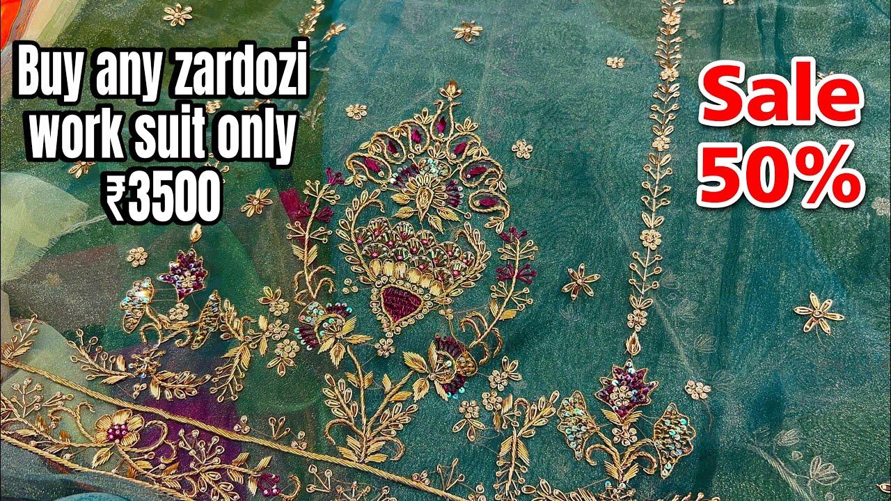 Cheapest zardozi handwork suit only 3500 | dabka work zardozi suits 