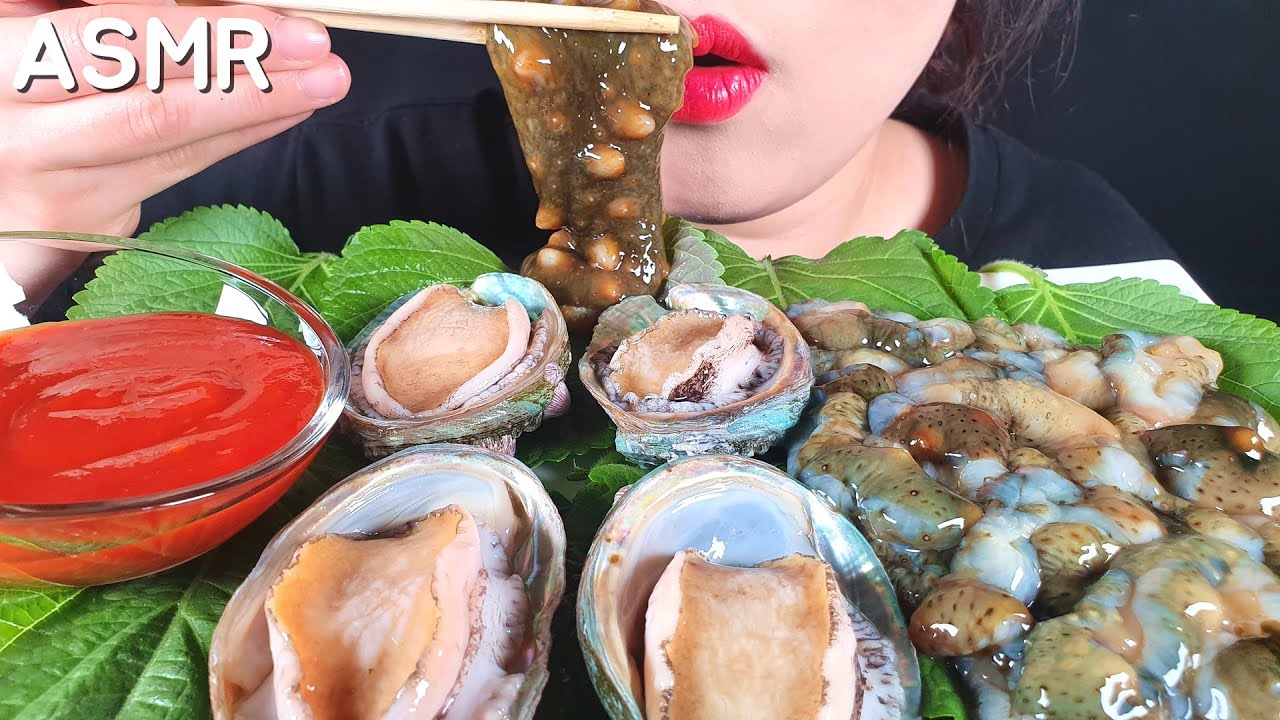 ASMR ABALONE, SEA CUCUMBER 전복해삼 먹방 Eating Sounds Mukbang No Talking