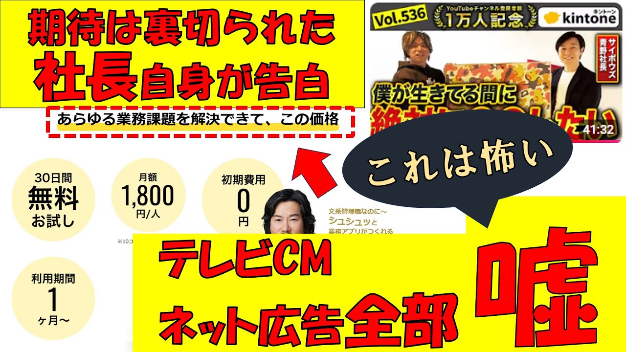 kintoneの嘘は確信犯だった。　やっとわかった違和感の正体　#kintone  #サイボウズ  #プラグイン