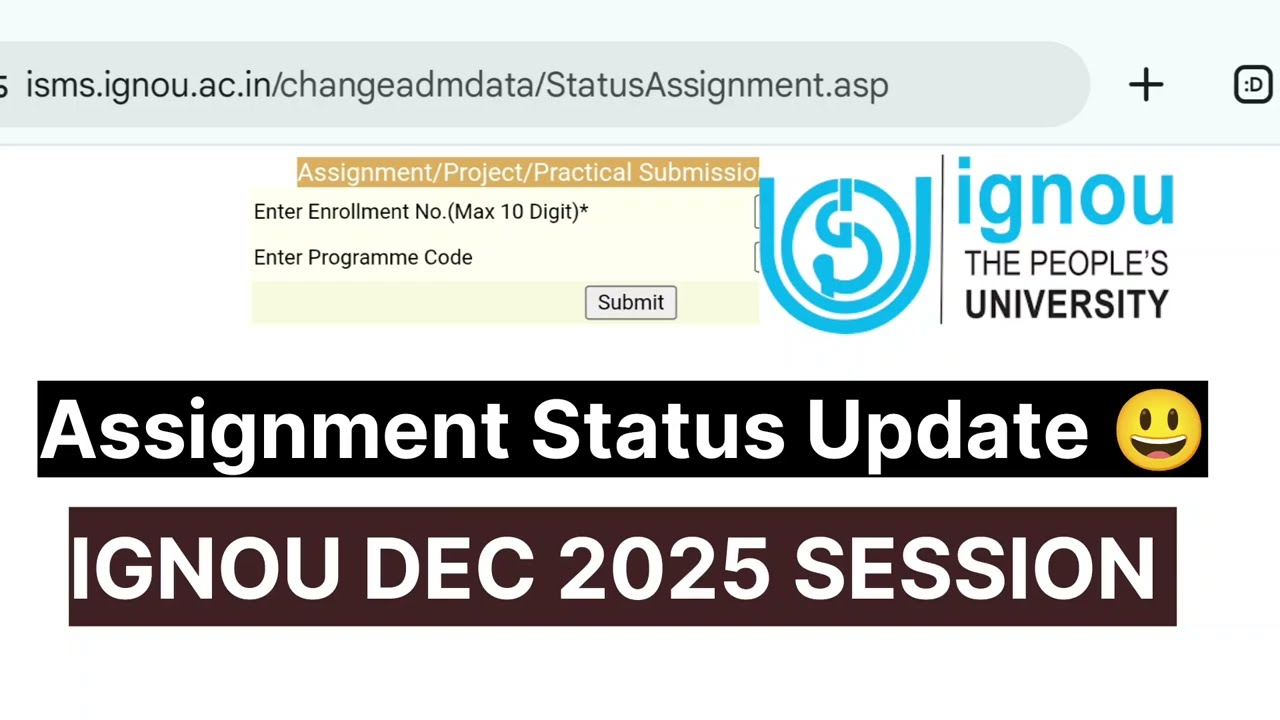 Ignou Assignment Status Out December 2025 Big Update | IGNOU December 2025 Assignment result 