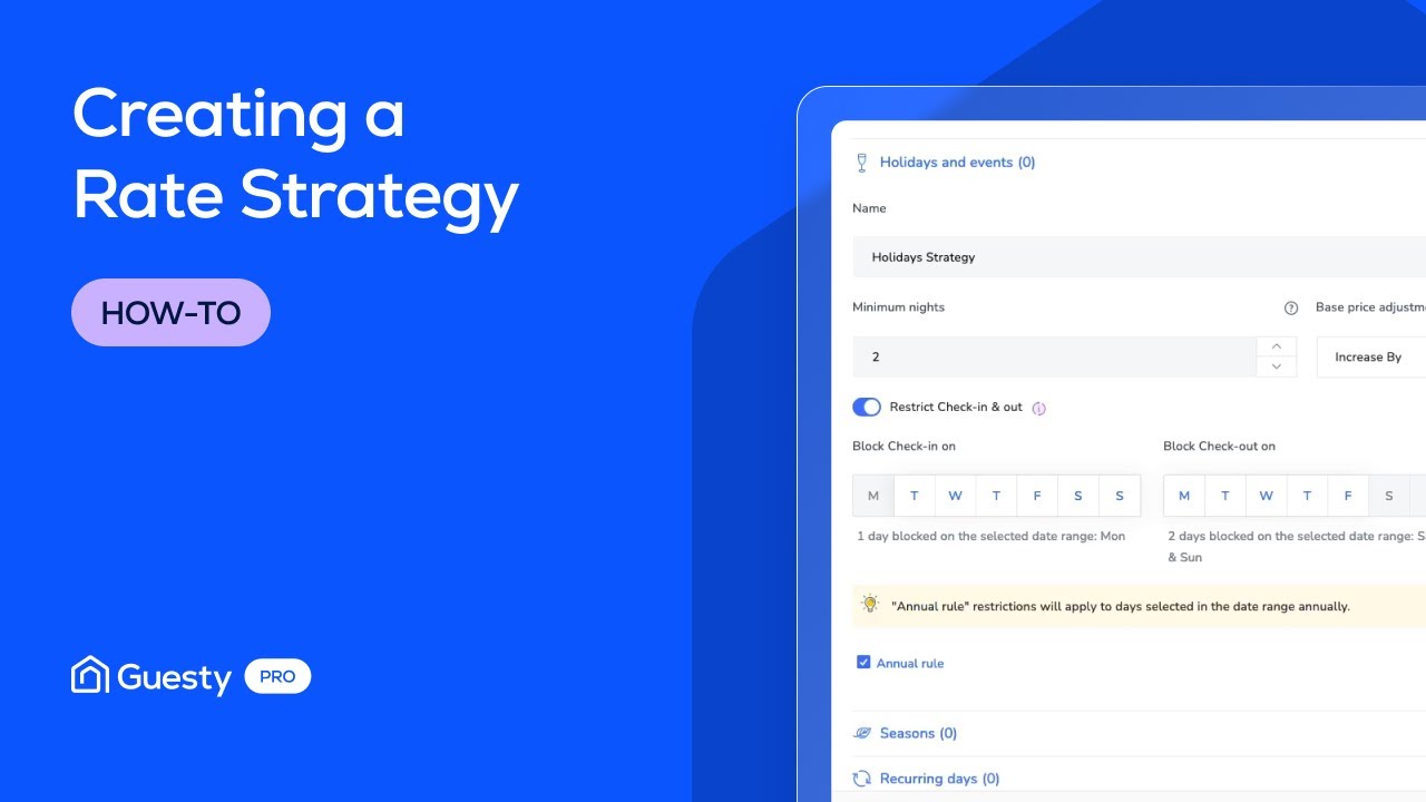 How to Create a Rate Strategy in Guesty Pro | Maximize STR Occupancy & Revenue