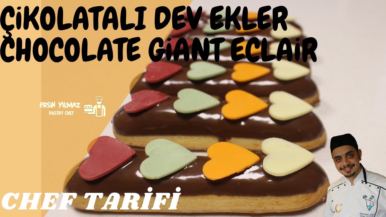 Çikolatalı Dev Ekler (Ganaj Dolgulu) /Giant Chocolate Eclair