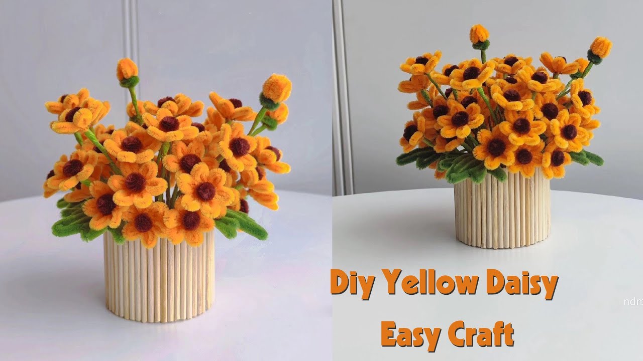 DIY Daisy Flower: Crafting Gorgeous Pipe Cleaner Flowers! (Handmade Gift/Home Decor)