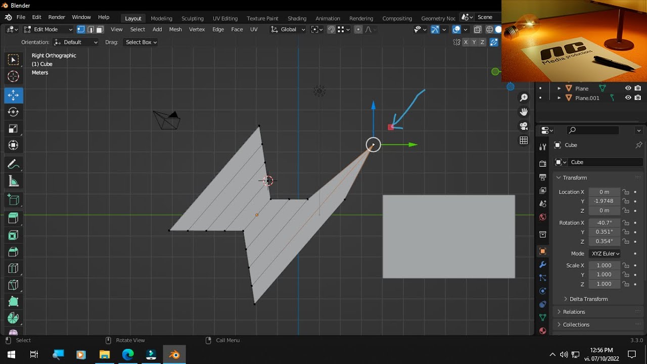 Cómo alinear vértices blender 3.3 2022