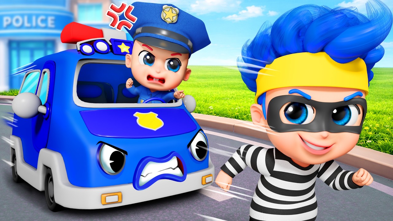 Police Chase Thief Song 👮‍♂️ Real vs Fake Policeman💙Police Officer Song | Bibiberry Nursery Rhymes