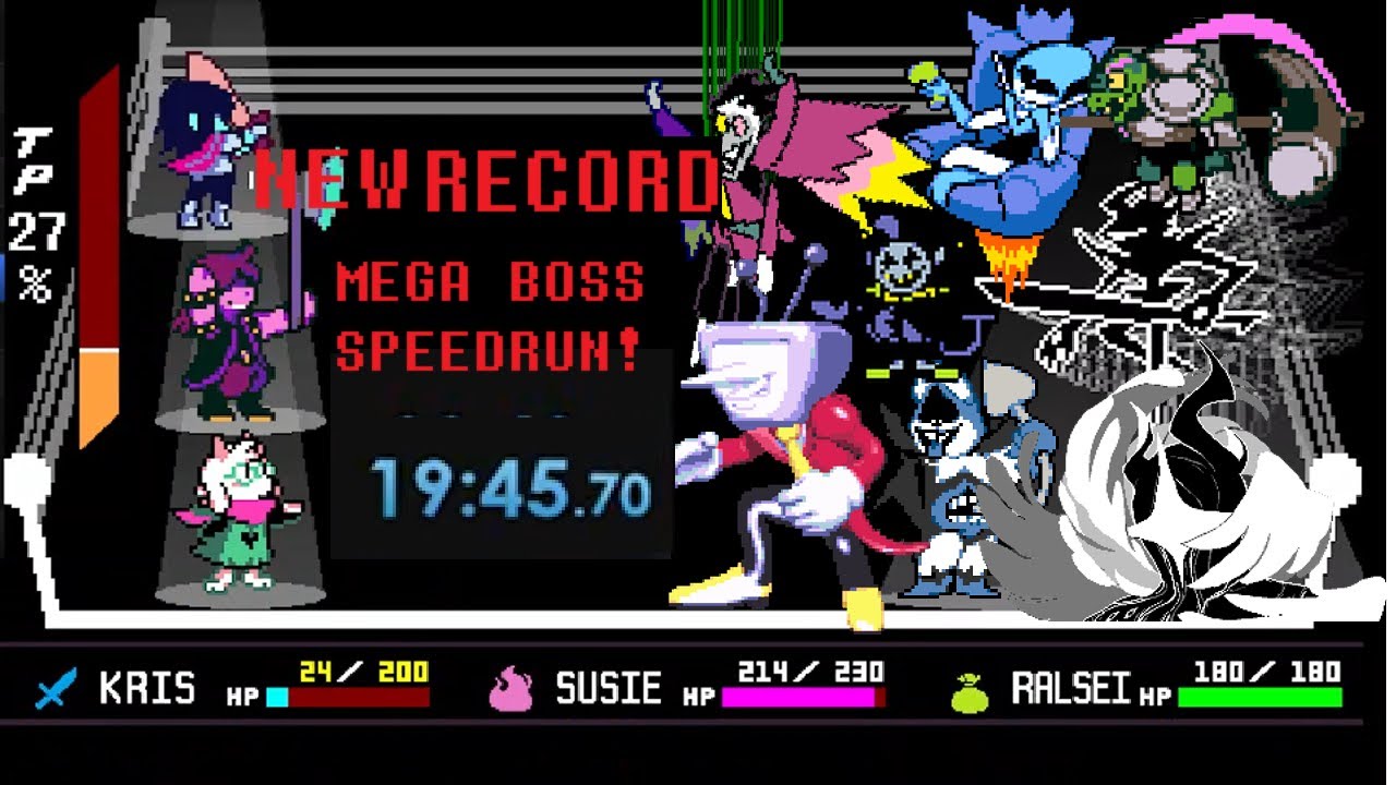 Deltarune MEGA BOSS RUSH Speedrun New Record [19:45]