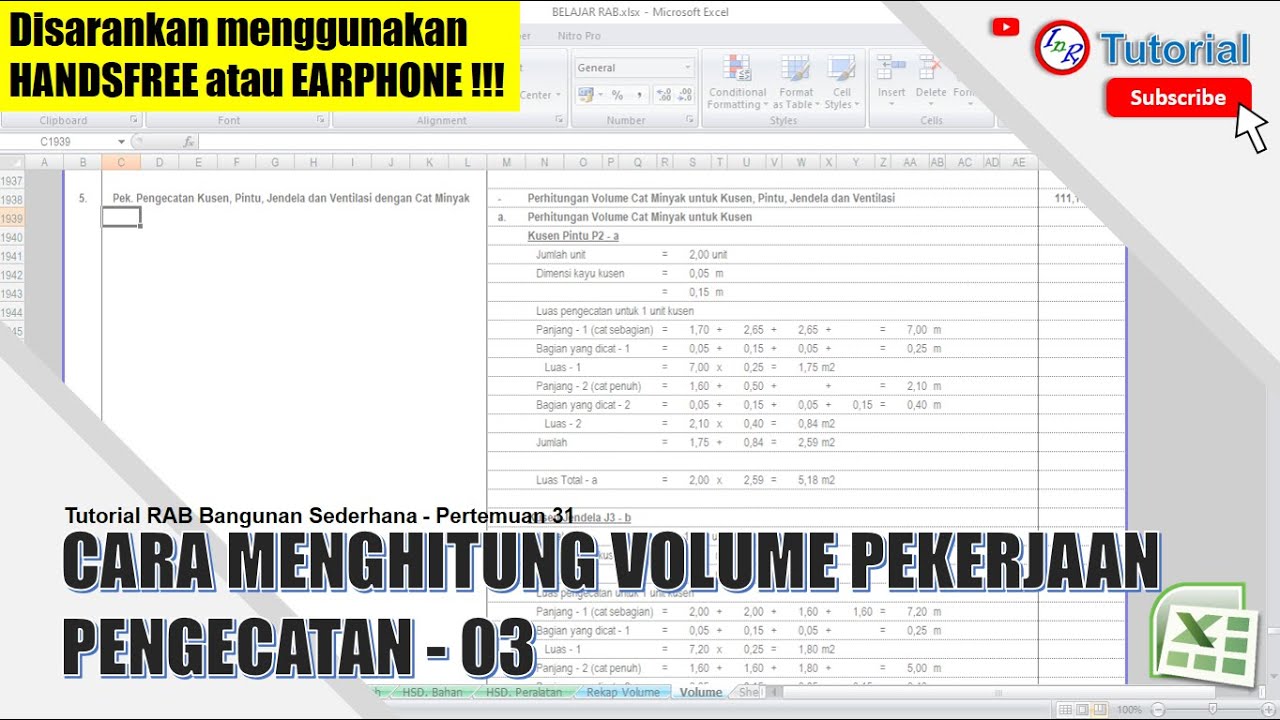 31. Cara menghitung volume pekerjaan pengecatan - 03