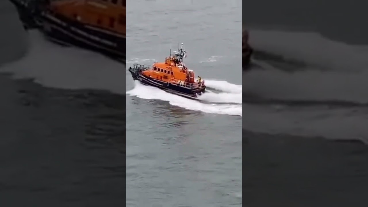 This awesome #AerialFootage shows two #lifeboats launched together! #RNLI #RNLIRescue