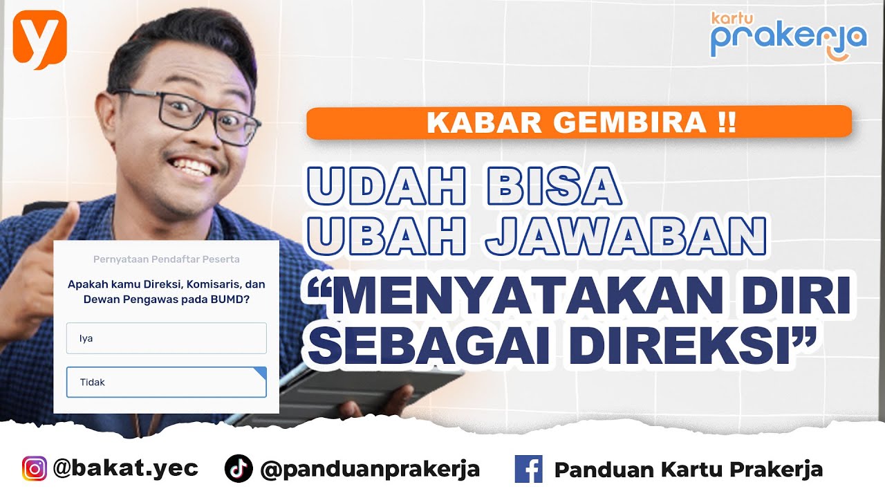 CARA MENGUBAH JAWABAN MENYATAKAN DIRI SEBAGAI DIREKSI KOMISARIS BUMD PRAKERJA
