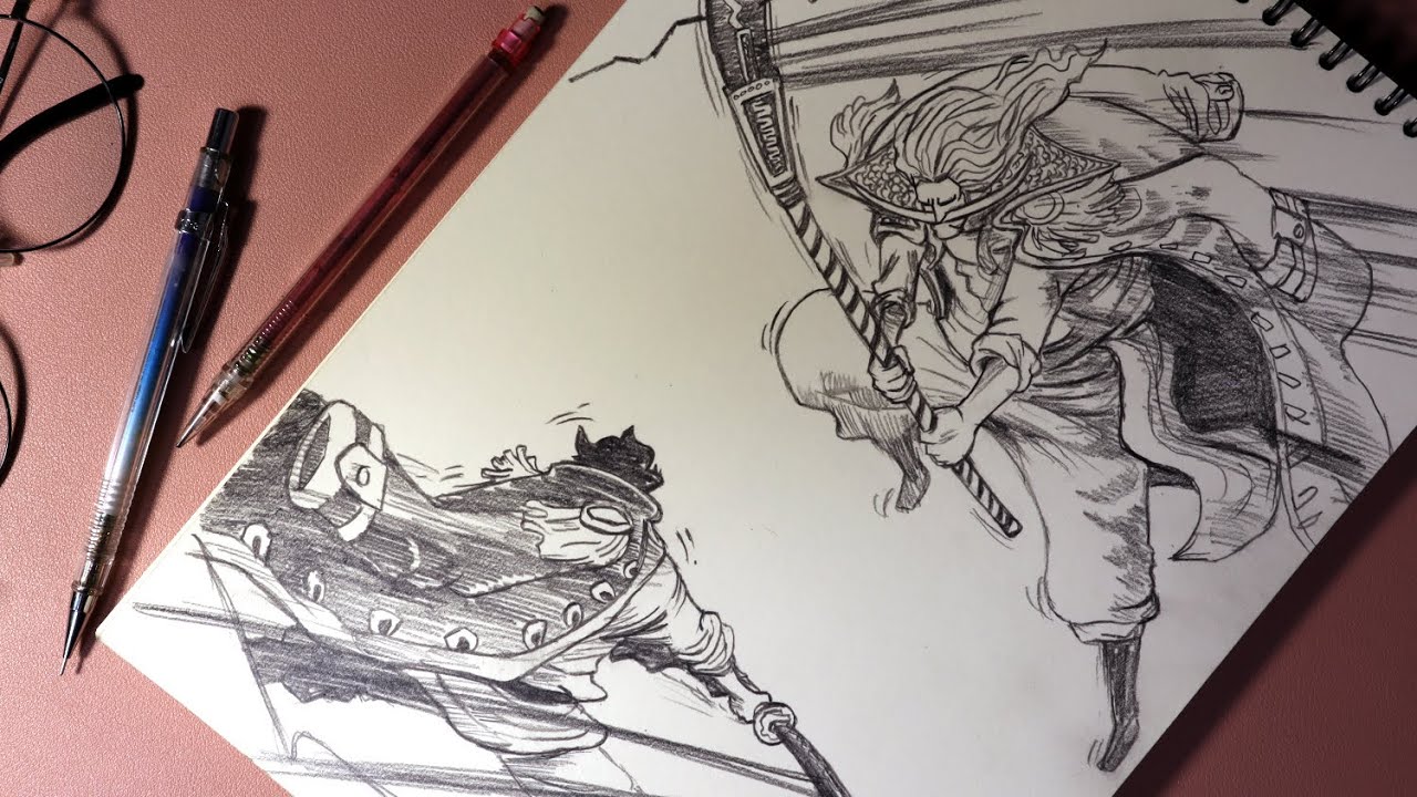 Drawing Gol D roger vs Edward Newgate White Beard One pice
