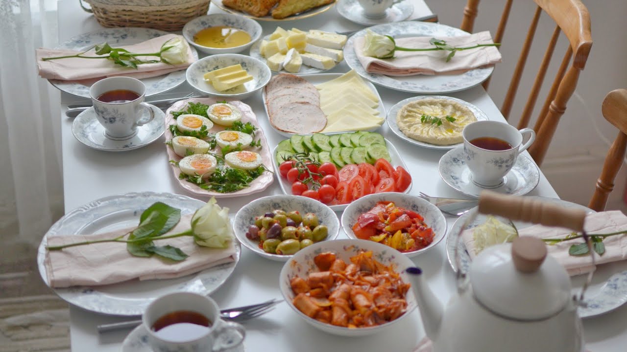Slow Living Morning Middle Eastern Breakfast/ Brunch | Silent Vlog