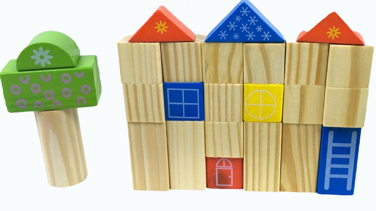 BLOQUES DE CONSTRUCCION DE MADERA PARA NINOS - APRENDE LOS COLORES CON SPARK BUILDING WOODEN BLOCKS