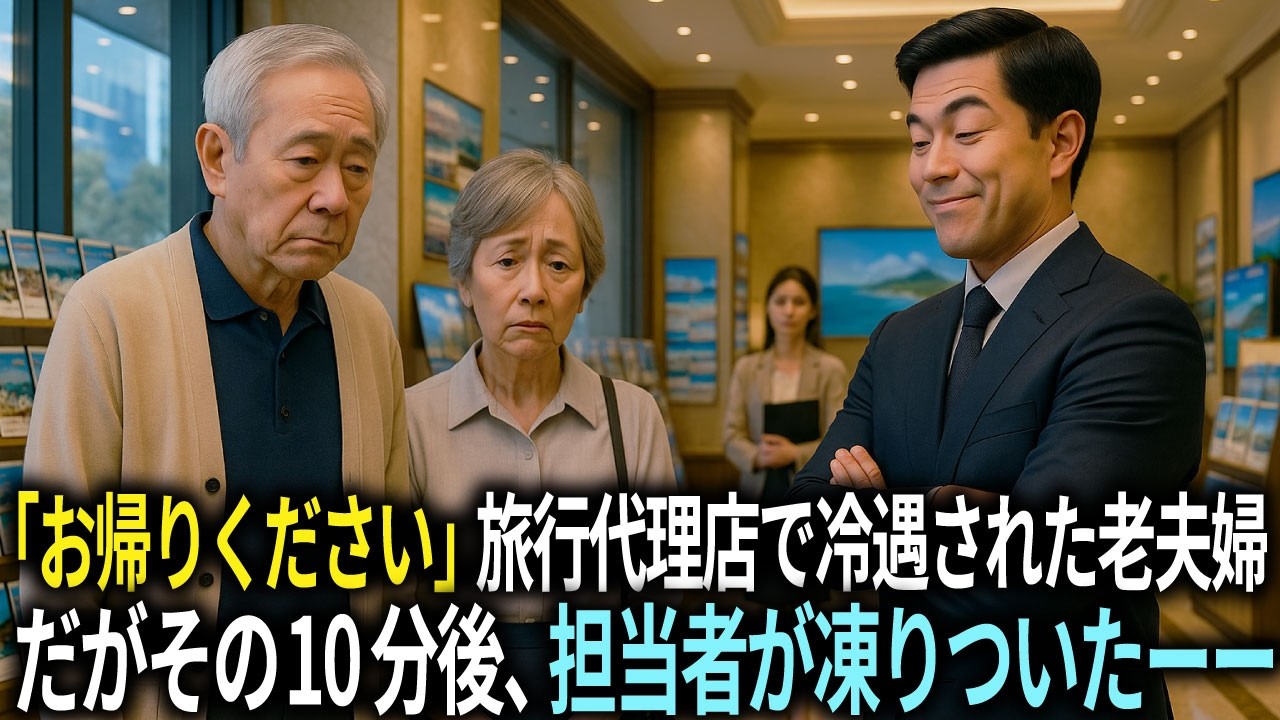 「田舎旅行でしょ？」高級な旅行代理店で冷遇された老夫婦。「1,000人の社員旅行だったけど...」その5分後、担当者が凍りついたーー。