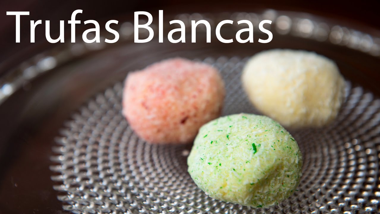 Trufas de Chocolate Blanco de Menta o Ron con Coco