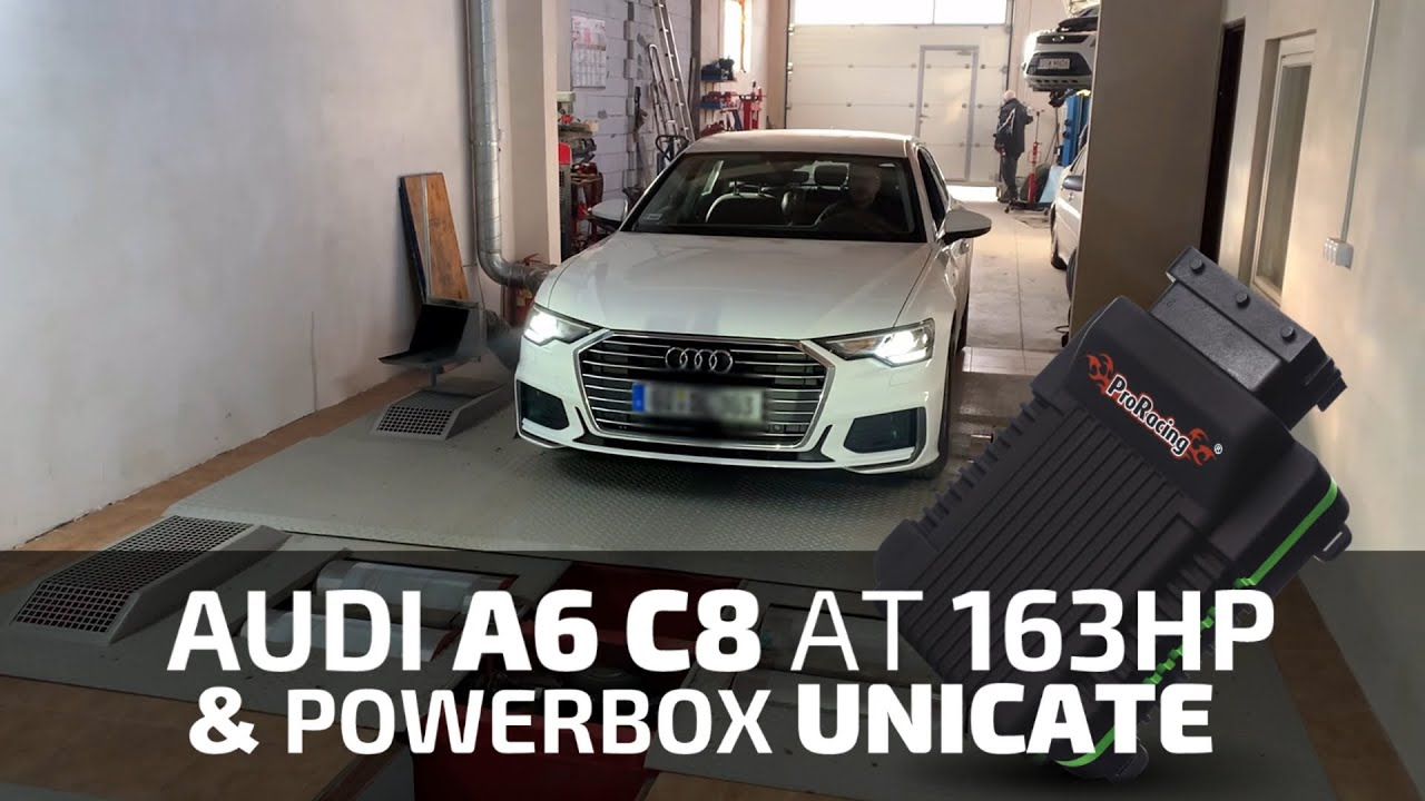Testy ProRacing Chip Box Unicate na Audi A6 C8 163 KM w niezależnej hamowni.