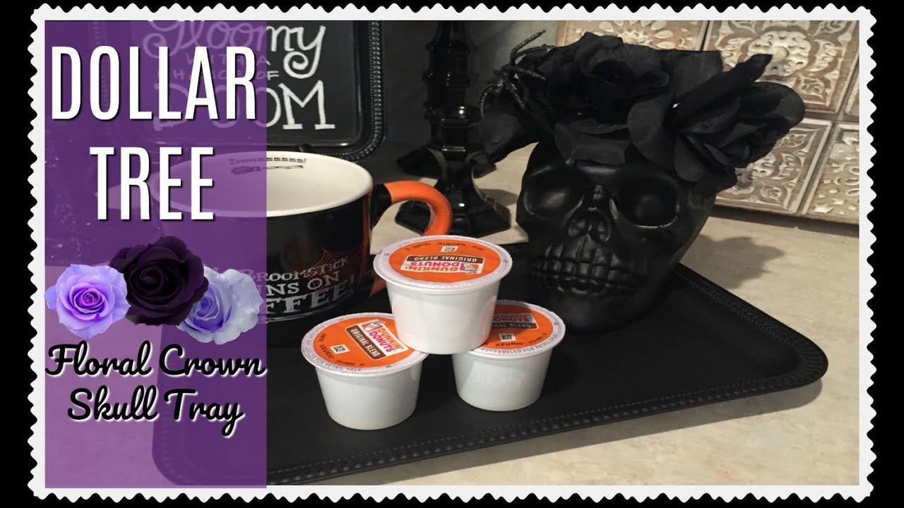 DOLLAR TREE DIY | Halloween Floral Crown Skull | Easy Last Minute DIY