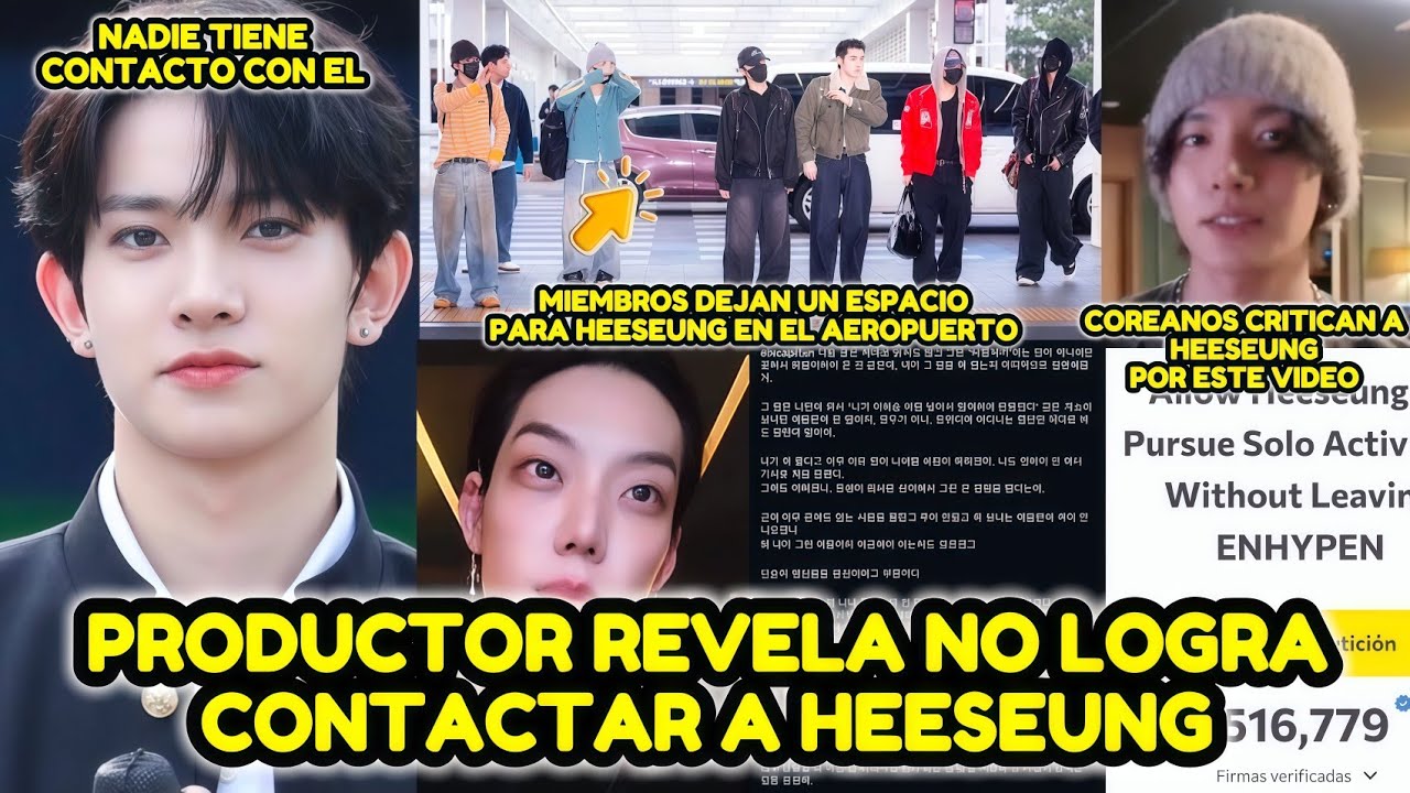 PRODUCTOR DICE NO LOGRO CONTACTAR A HEESEUNG GENERANDO PREOCUPACION; MIEMBROS DEJAN ESPACIO PARA EL