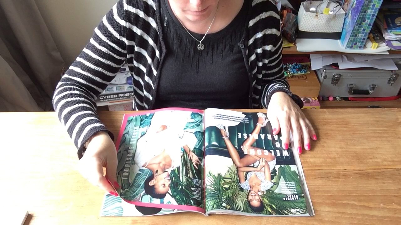 ASMR page turning through the new Cosmopolitan and Elle magazine