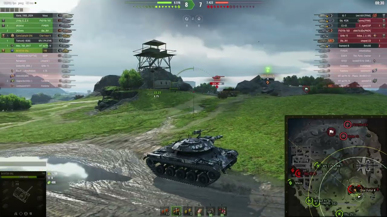 T49 - On Fire 6417 dmg 5 kill 1v4 | World of tanks