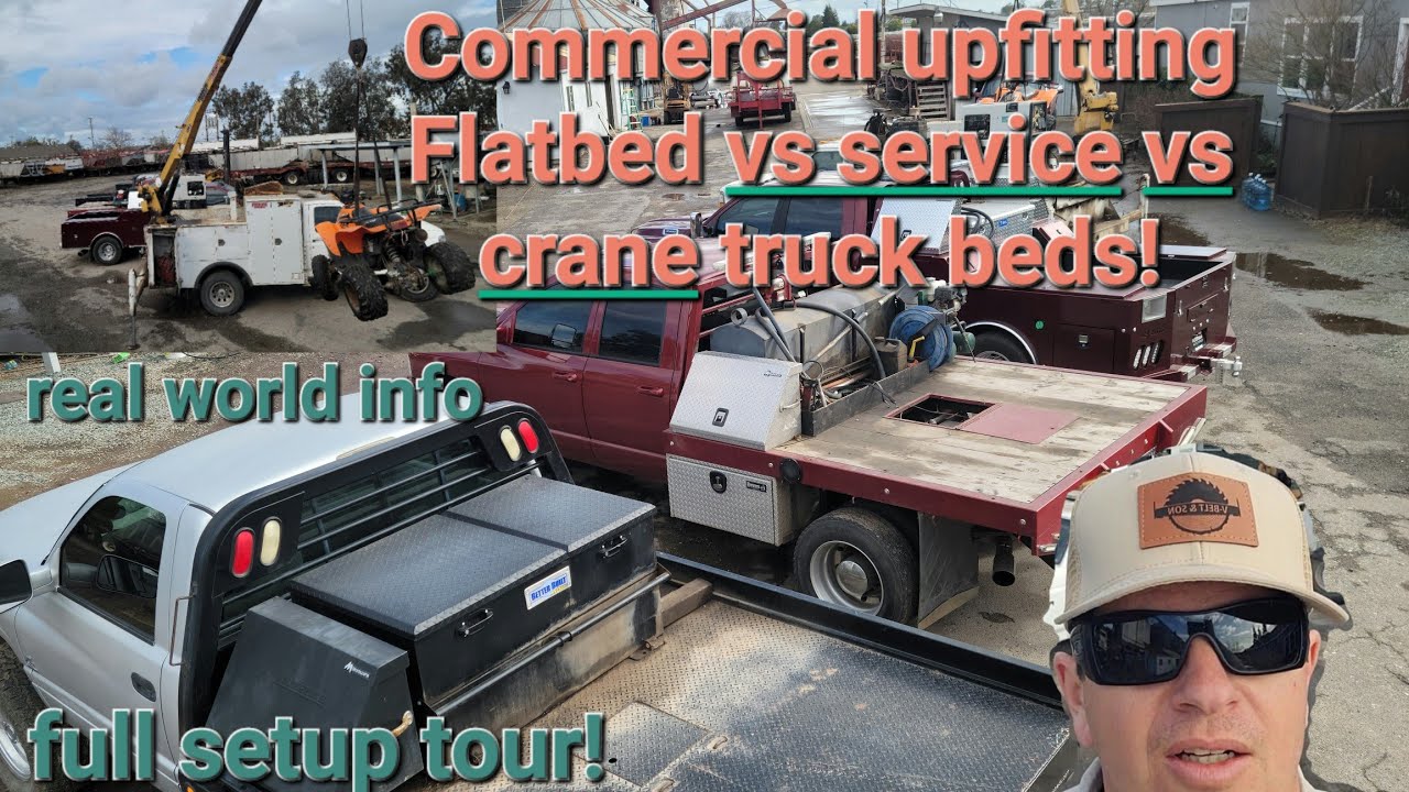 Commercial truck beds! Flatbed vs. Service truck vs. Crane truck! full setup tours and more!