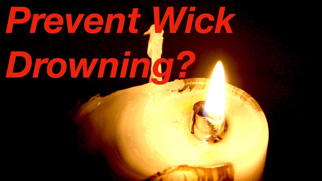 Preventing re lit candle wick from burning short and drown