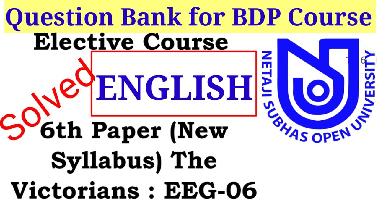 NSOU English BDP Exam 2020 Question Bank solve ।। Paper 6