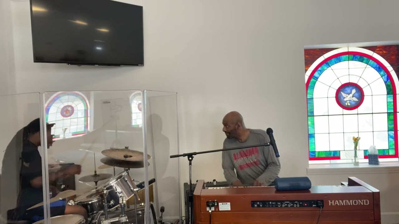 Me and Ced playing Jesus is a rock Milton Brunson and the Thompson community singers 