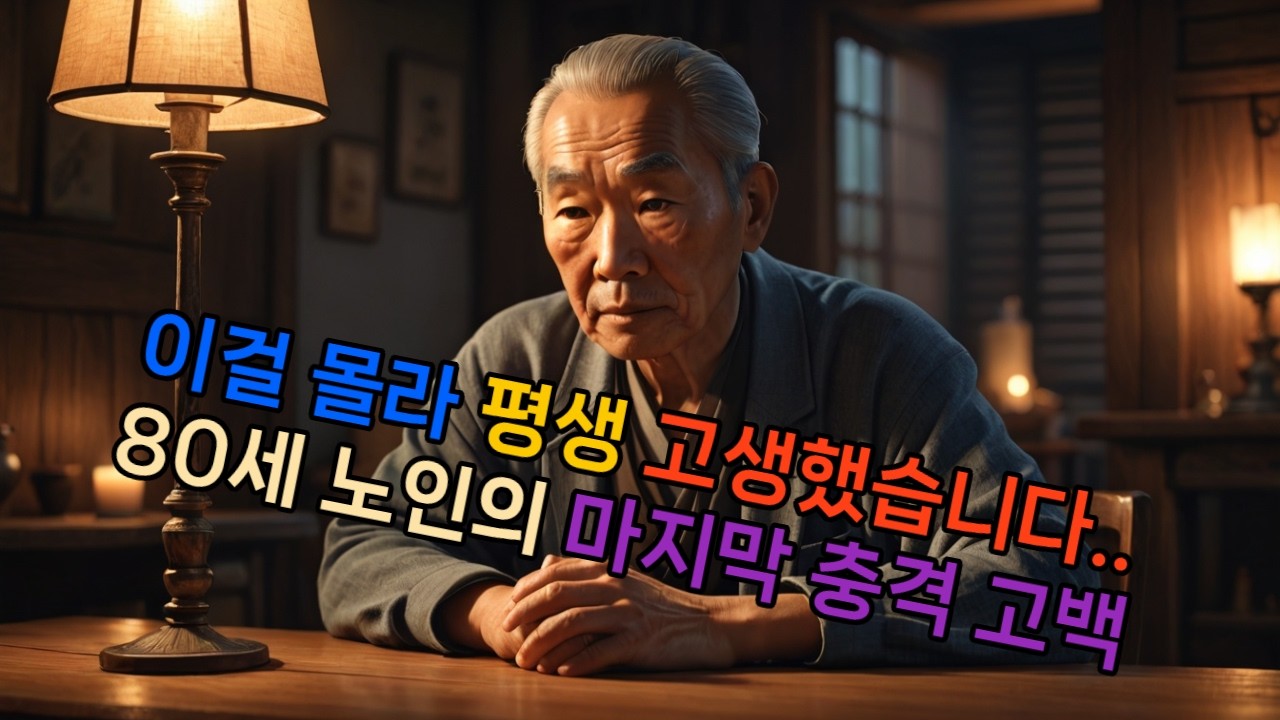 “이걸 몰라 평생 고생했습니다… 80세 노인의 마지막 충격 고백”