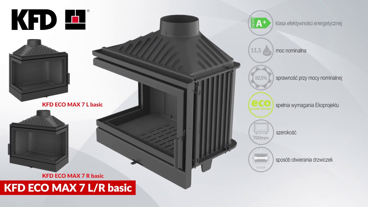 Wkłady kominkowe KFD MAX/LUX - model KFD ECO MAX 7 L/R basic