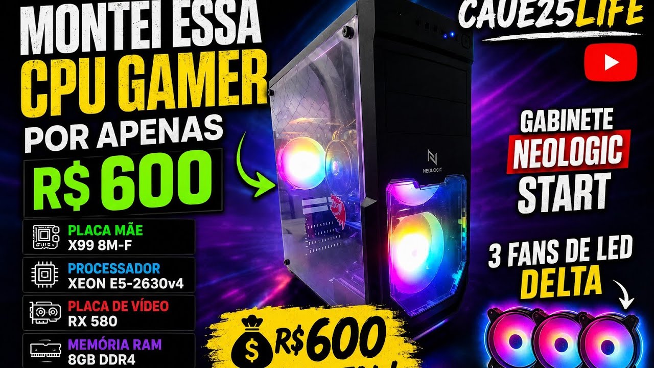 Montagem PC Gamer Kit Xeon E5-2630v4 + RX 580 #pcgamer #intel #i5 #rx580 #amd 