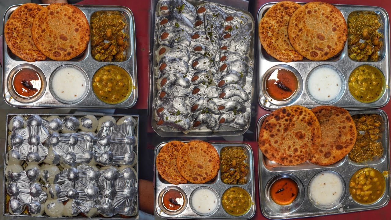 Desi Ghee Naaptol Paratha Thali, Chand bhog, Honey Dew || Kanpur Street Food
