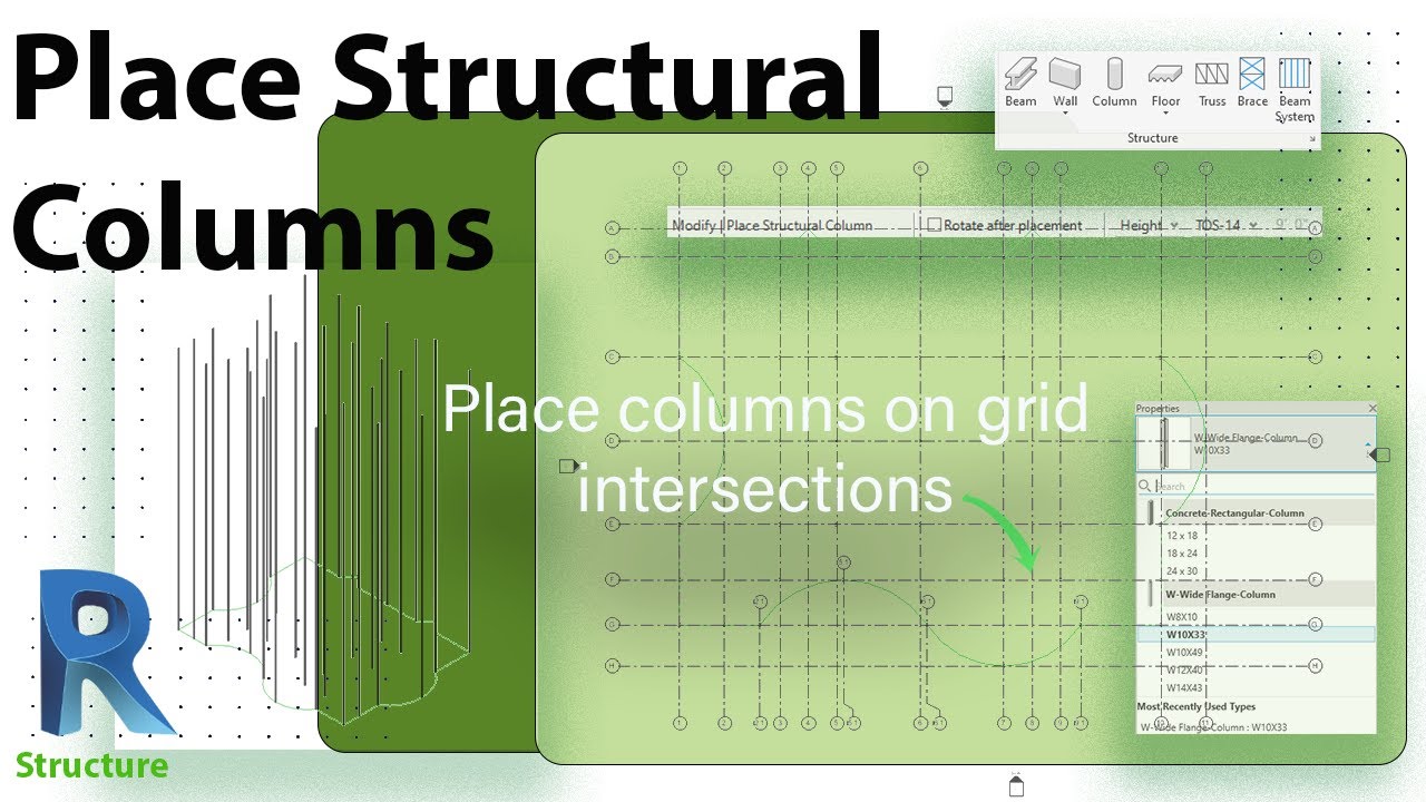 Adding Columns: Place Structural Columns
