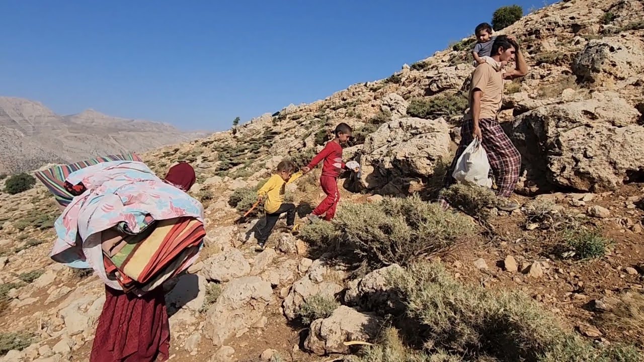 Documentary about Washing blankets in the river by nomadic family with 3 children | Part 33