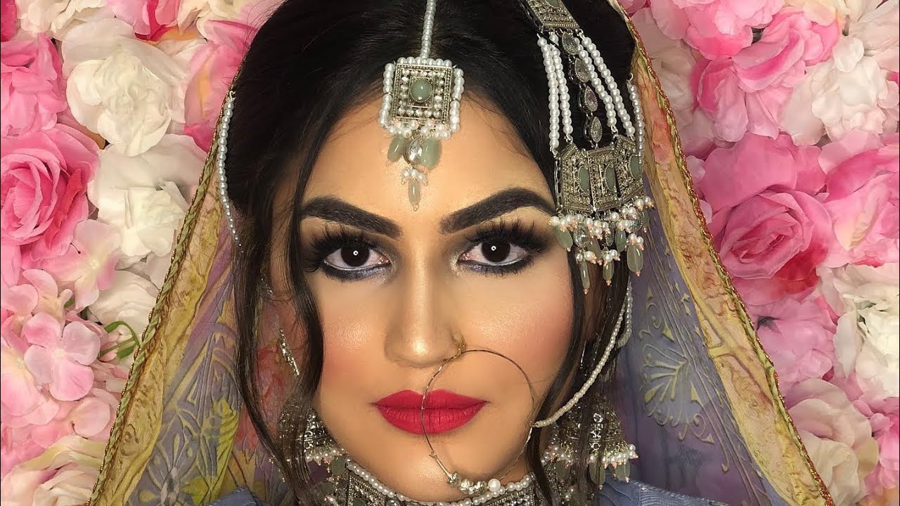 Modern bridal makeover with purple smokey eyes