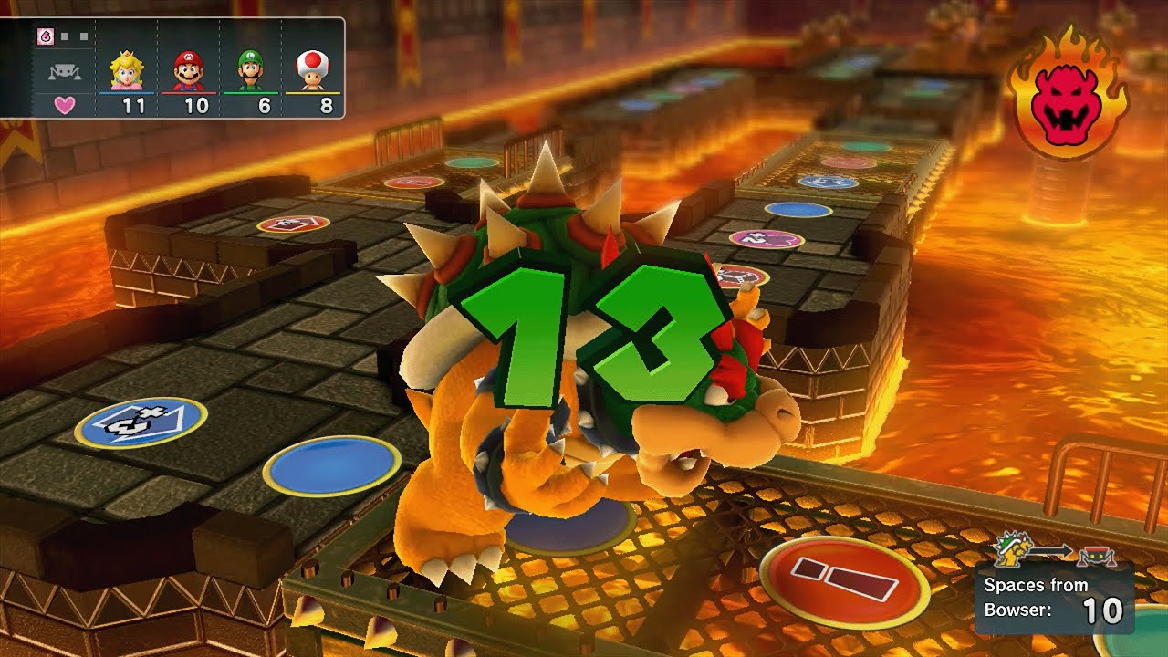 Mario Party 10 - Peach vs Mario vs Luigi vs Toad vs Bowser - Chaos Castle