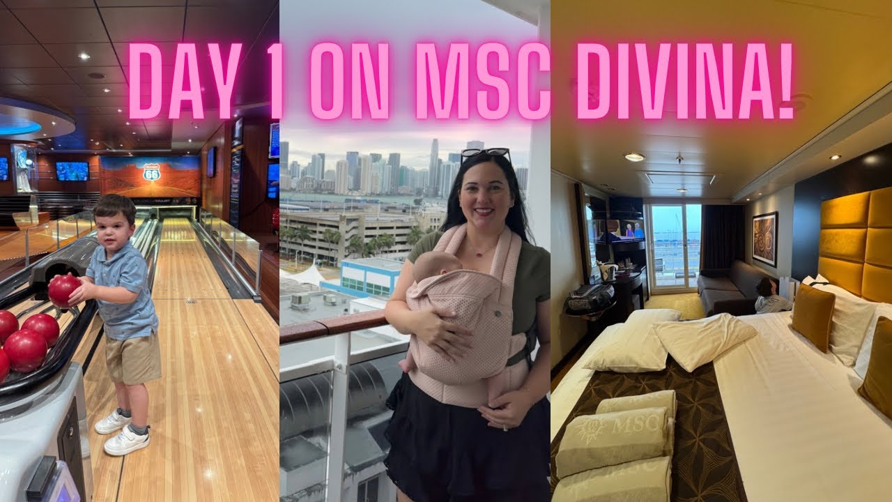 MSC Divina Embarkation Day 1 VLOG! Aurea Balcony Stateroom Tour , Sports Bar & More!! #vlog