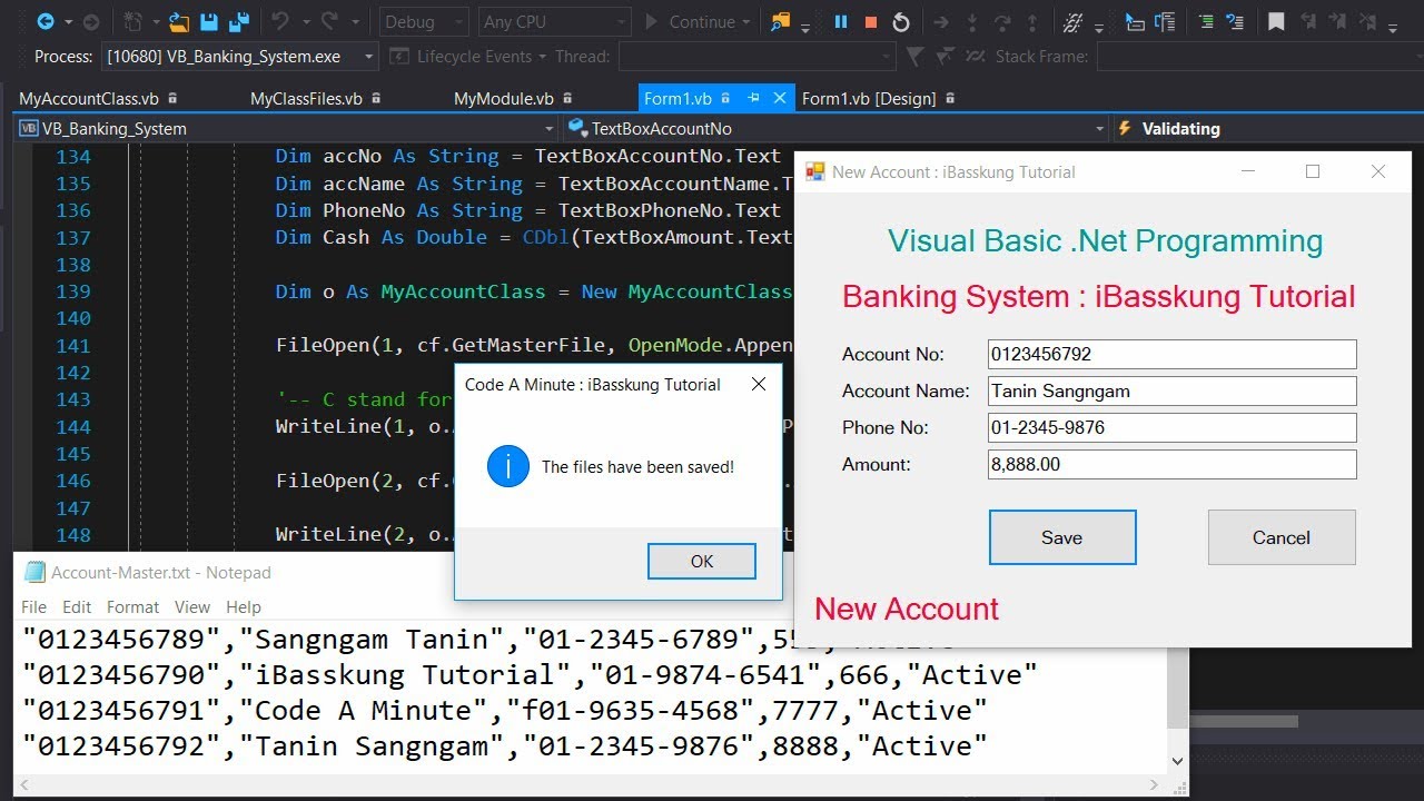 Bank Management System using VB.NET and CSV file (Part 1/3)