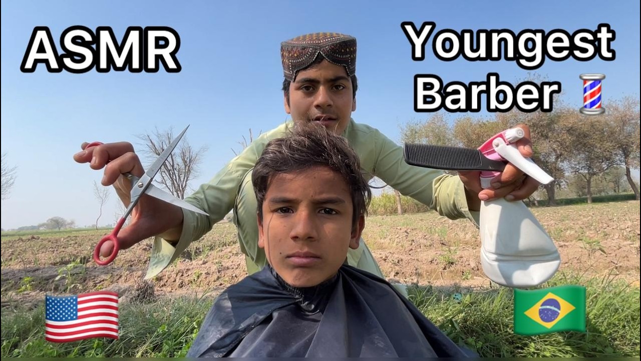 ASMR youngest Barber 💈 In the world 🗺️ Fast Haircut 💇