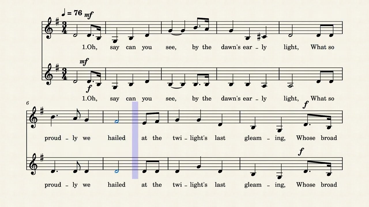 National Anthem Soprano + Alto