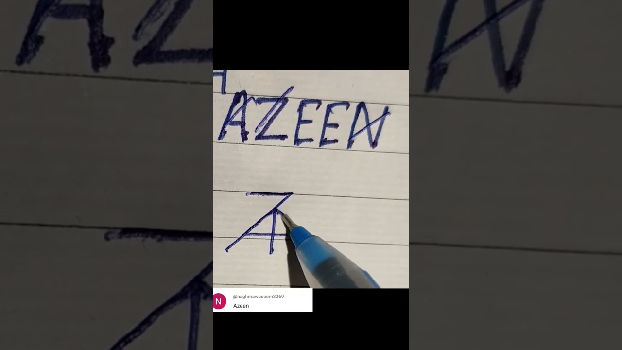 AZEEN NAME PROFILE LOGO CREAT 🔥 ✨ 💥 comment your name #viraltrendingshorts  #logodesign #shorts