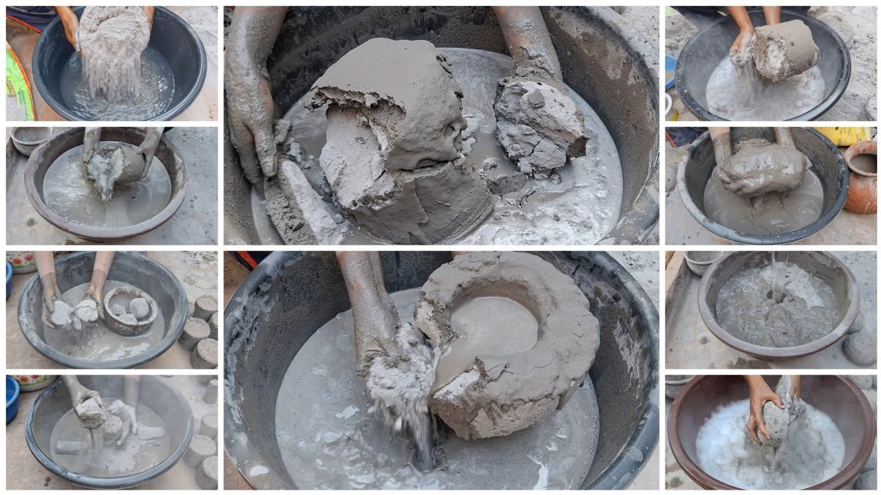 Six Combined Grey Cement Huge Blocks 