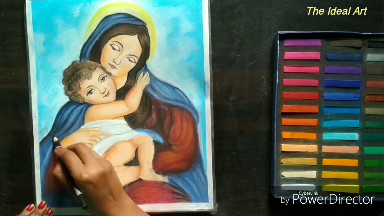 Christmas Drawing easy//Jesus with Mary drawing//Christmas day special painting -step by step